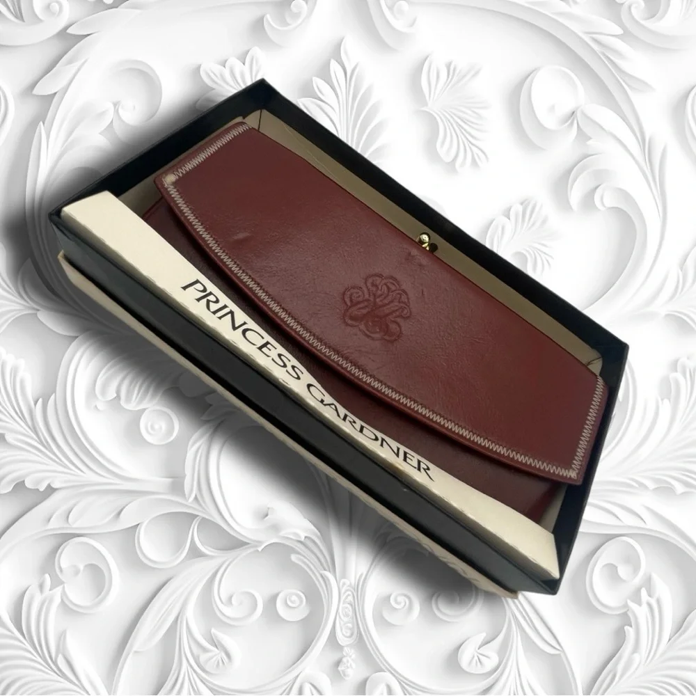 Princess Gardner Vintage NOS Burgundy Leather Long Wallet